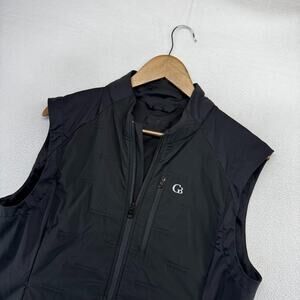 Galway Bay Golf vest Mens medium Black Zip Full Zip Wind Weather Tech Hybrid